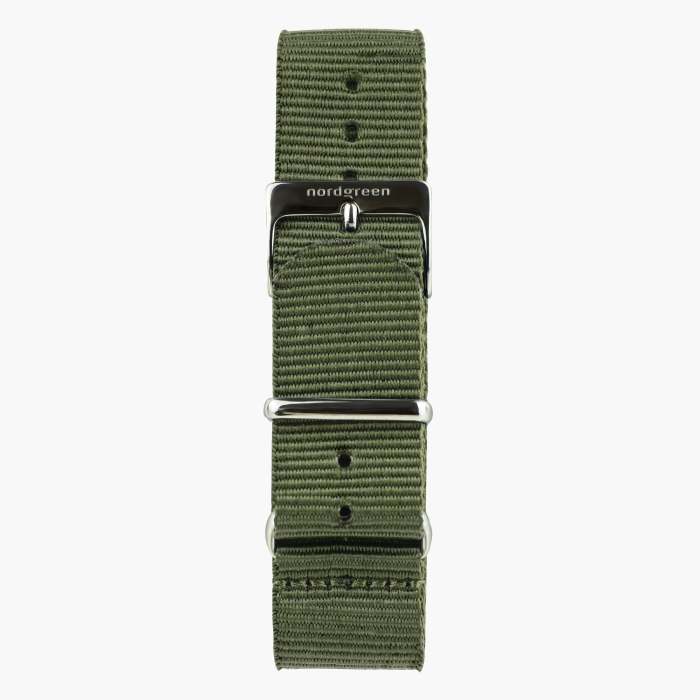 Native | White Dial - Olive Green NATO