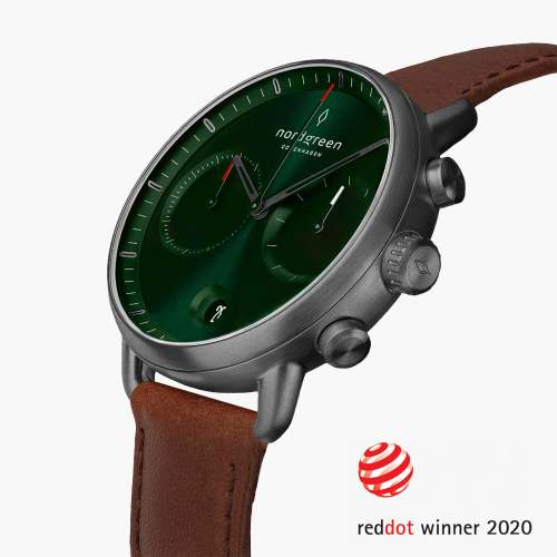 Pioneer | Green Sunray Dial - Brown Leather
