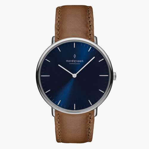Native | Navy Dial - Brown Vegan Leather