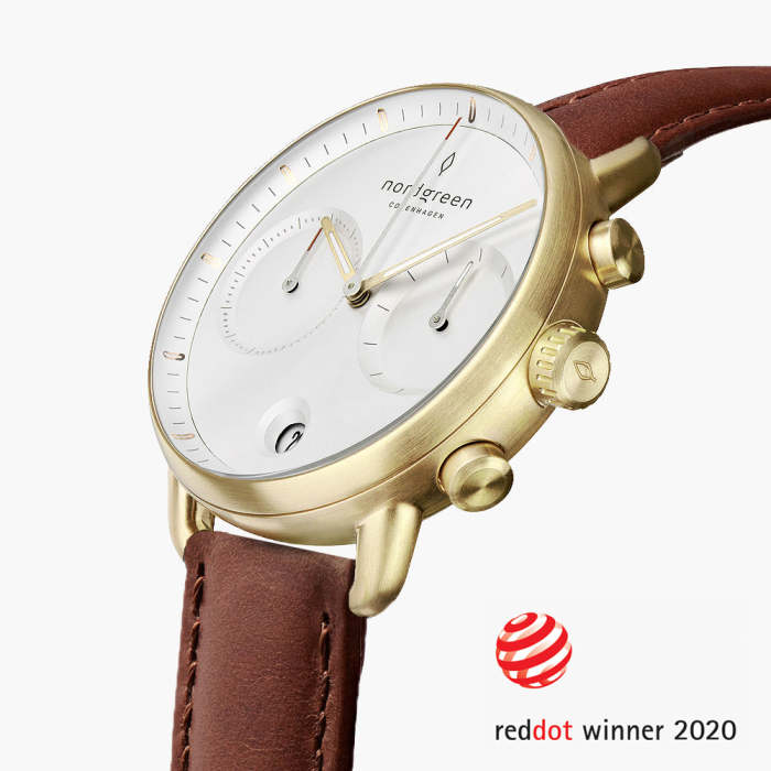 Pioneer | White Dial - Brown Leather