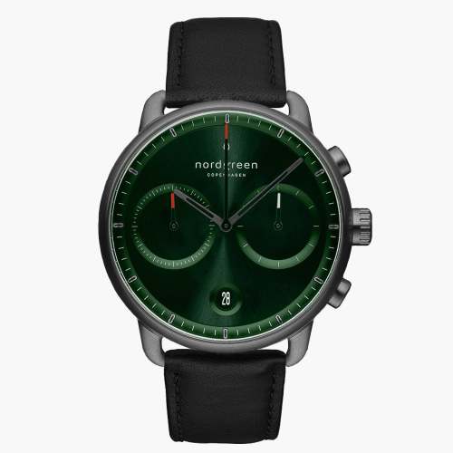 Pioneer | Green Sunray Dial - Black Leather