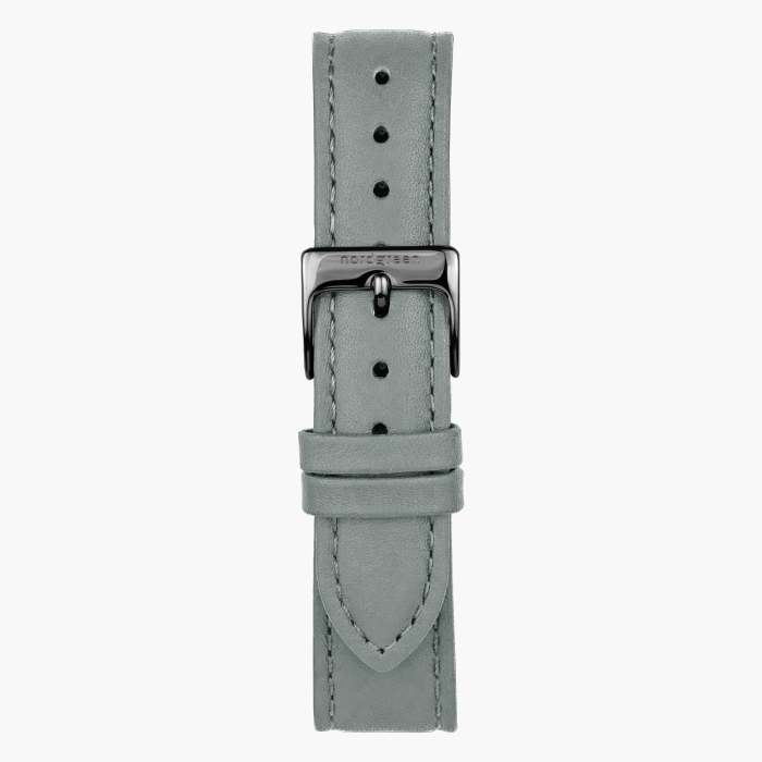 Unika | Brushed Metal Dial - Grey Leather