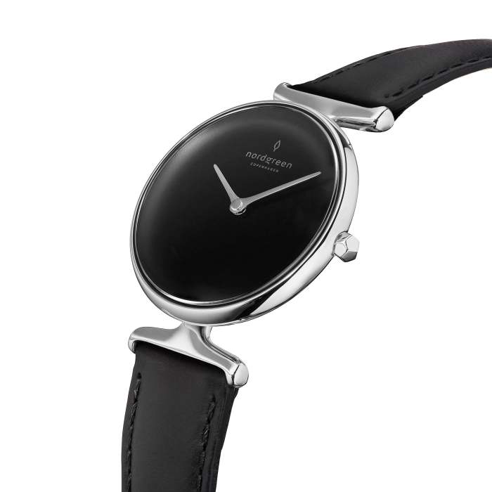 Unika - BUNDLE Black Dial Silver | Silver 5-Link / Black / Brown Leather Strap