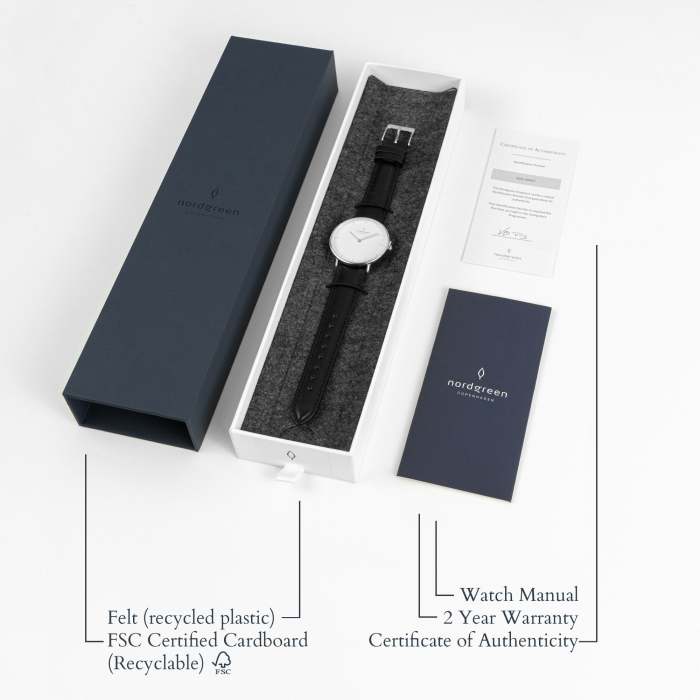 Native | White Dial - Black Leather