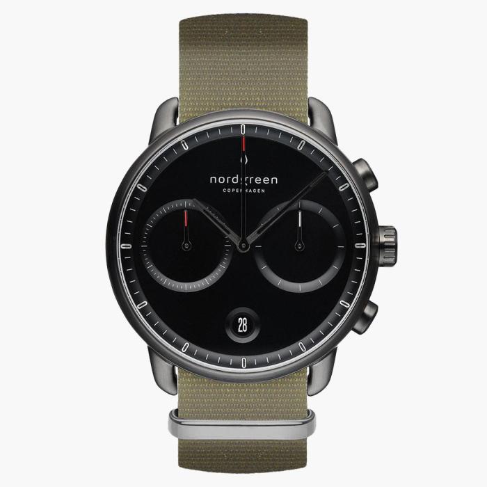 Pioneer | Black Dial - Olive Green NATO