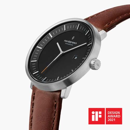 Philosopher | Black Dial - Brown Leather