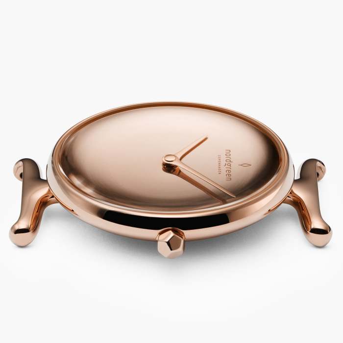 Unika | Polished Metal Dial - Navy Blue Vegan Leather