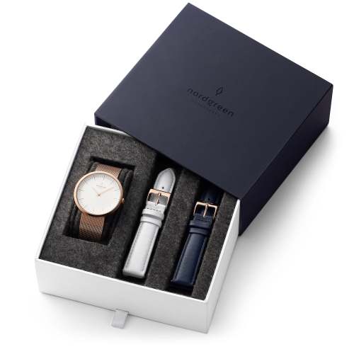 Infinity - BUNDLE White Dial Rose Gold | Mesh / White / Navy Leather Straps