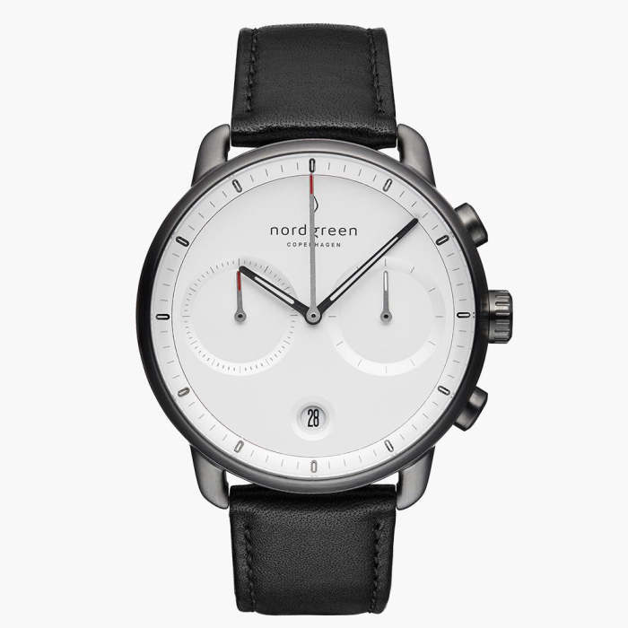 Pioneer | White Dial - Black Leather