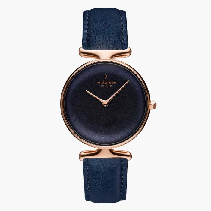 Unika | Rainbow Black Dial - Navy Blue Vegan Leather