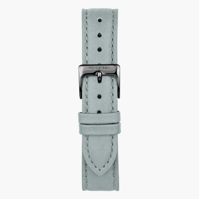 Dove Grey Vegan Leather Watch Strap - Gun Metal - 32mm