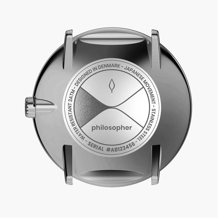 Philosopher | Brushed Metal Dial - Brown Leather