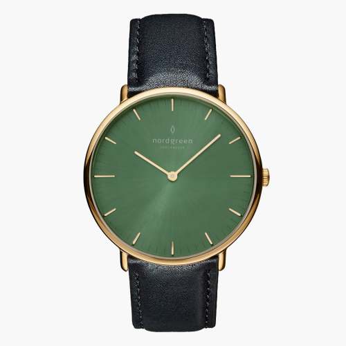 Native | Digital Olive Dial - Black Leather