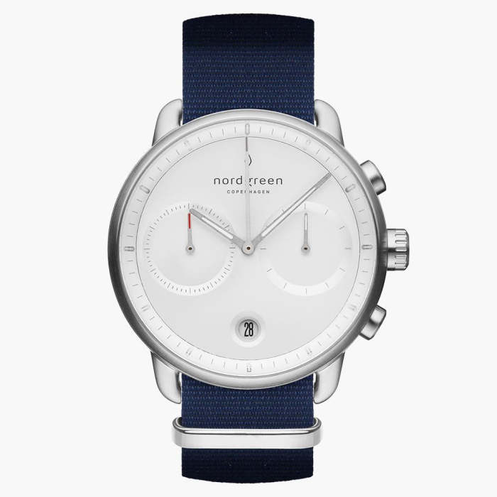 Pioneer | White Dial - Navy NATO
