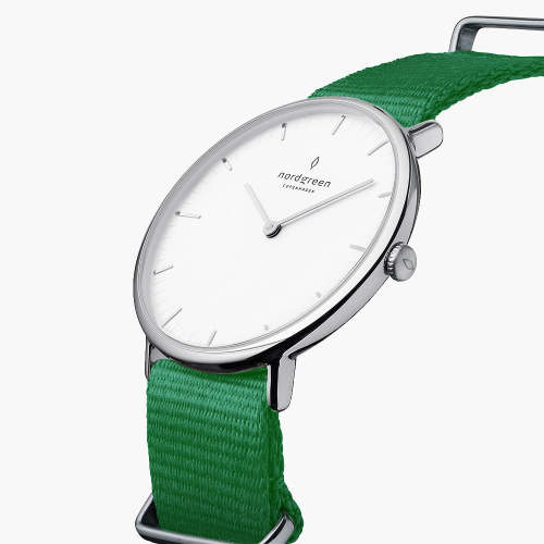 Native | White Dial - Green NATO