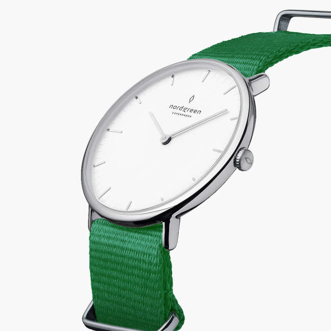 Native | White Dial - Green NATO