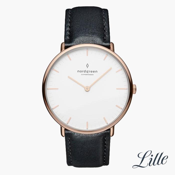 Native | White Dial - Black Vegan Leather