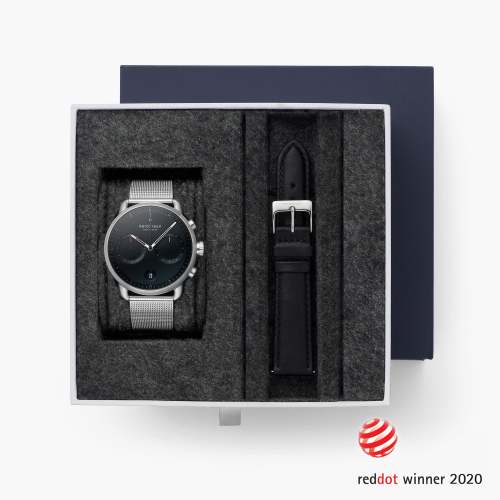Pioneer - BUNDLE Black Dial Silver | Silver Mesh / Black Leather Straps