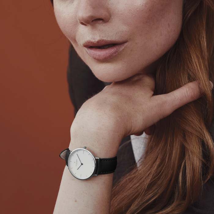 Native | White Dial - Black Vegan Leather