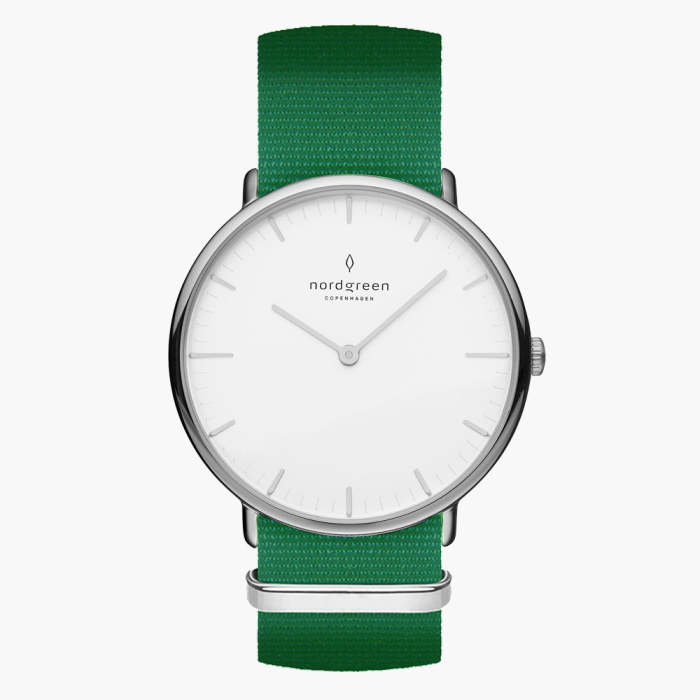 Native | White Dial - Green NATO