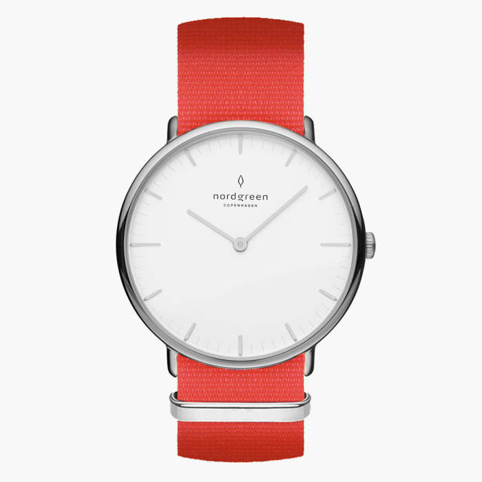 Native | White Dial - Red NATO