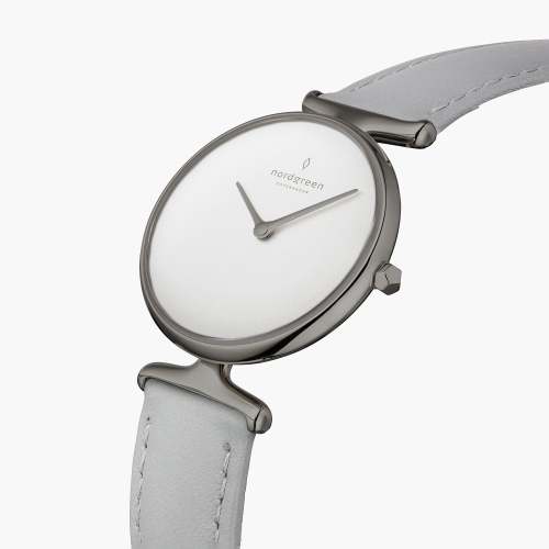 Unika | White Dial - Grey Leather