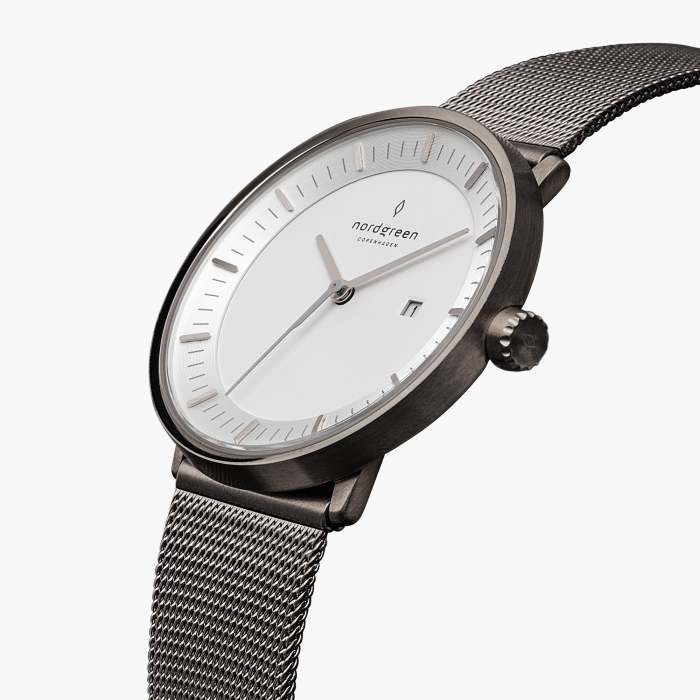 Philosopher - BUNDLE White Dial Gun Metal | Gun Metal Mesh / Black Leather Straps
