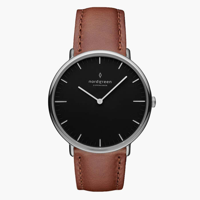 Native | Black Dial - Brown Leather