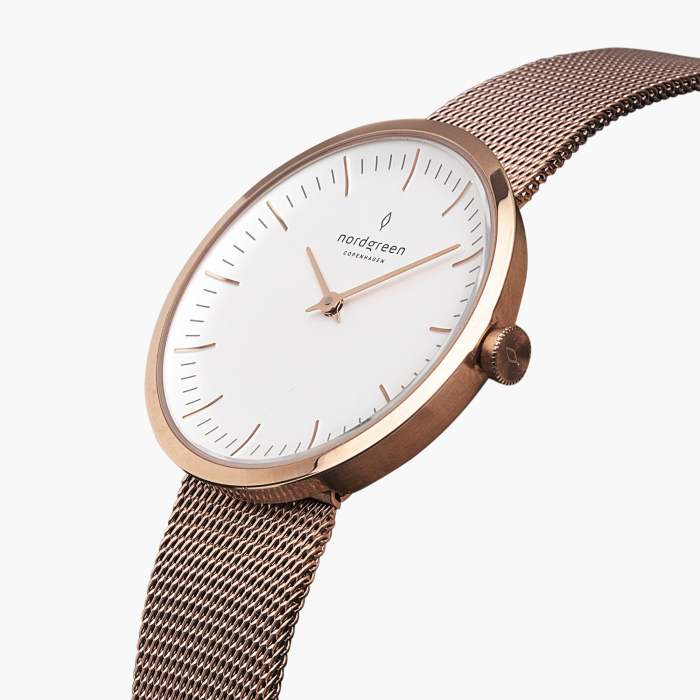 Infinity - BUNDLE White Dial Rose Gold | Brown / Black / Mesh Straps