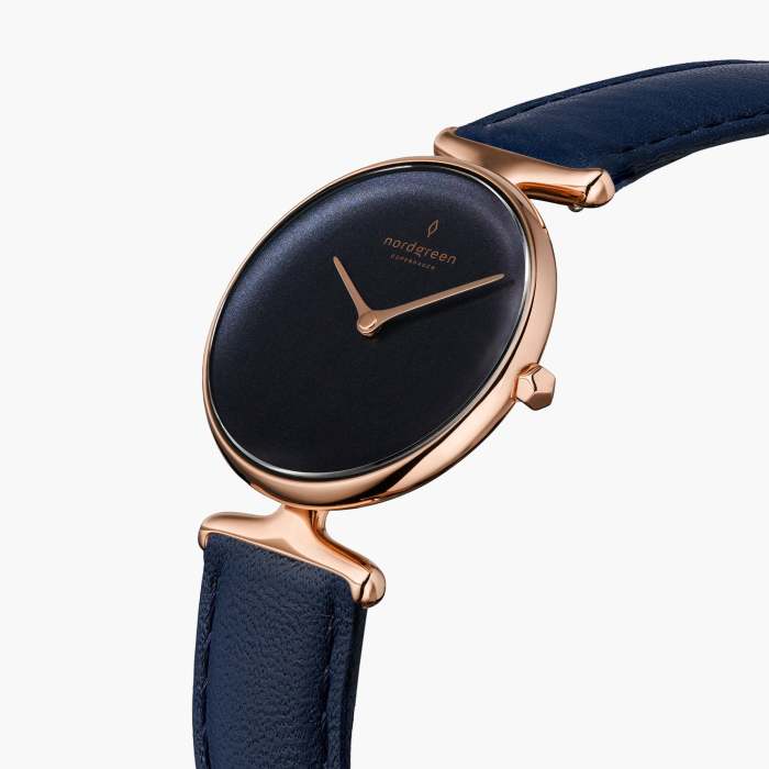 Unika | Rainbow Black Dial - Navy Blue Vegan Leather