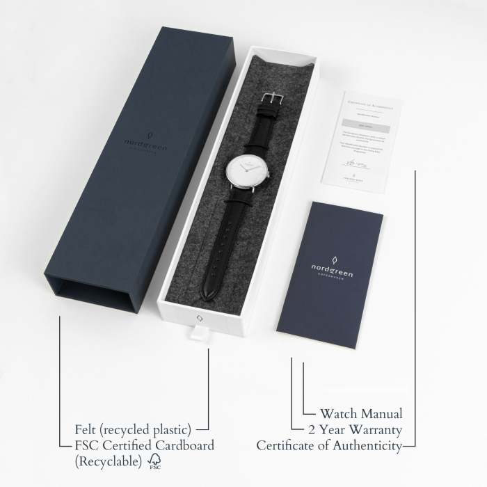 Native | White Dial - Black Vegan Leather