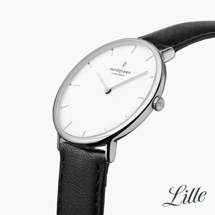 Native | White Dial - Black Vegan Leather