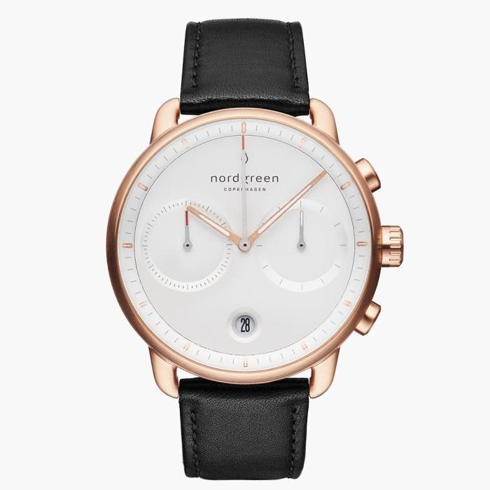 Pioneer | White Dial - Black Leather