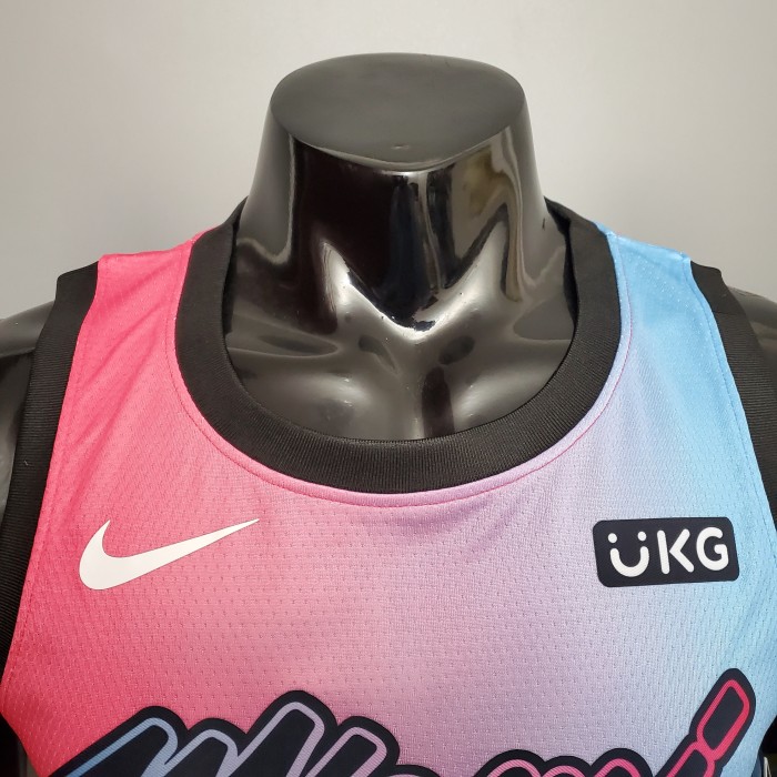 Bam Adebayo Miami Heat Swingman Jersey Pink Blue
