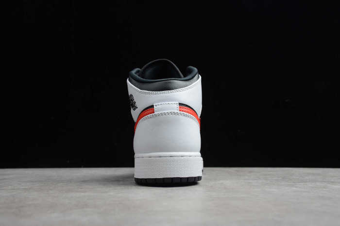 Air Jordan 1 Mid GS Black Chile Red White 554725 075