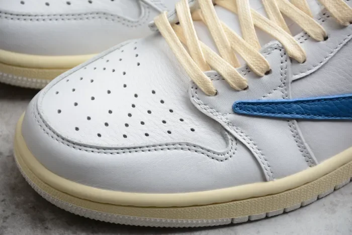 Travis Scott x Fragment x Air Jordan 1 Low Cream White Blue TS CQ3277-100