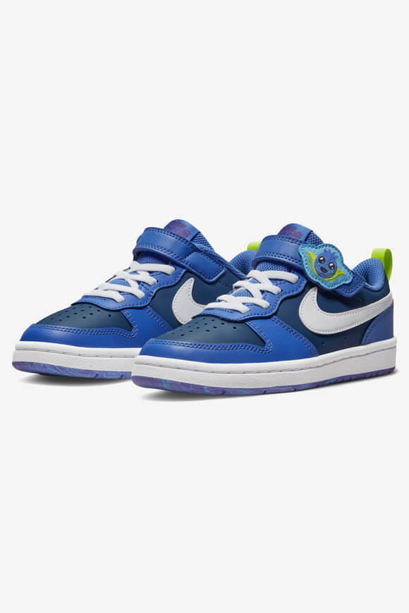 Air Force low-top Court Borough Low Children Leather Sneakers Velcro White Blue Yellow
