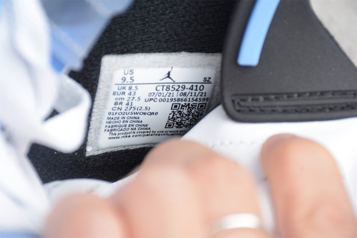 Air Jordan 6 Retro UNC University Blue/White/Black CT8529-410