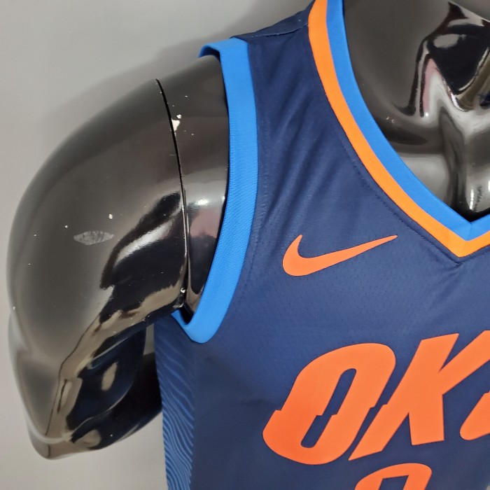 Russell Westbrook Oklahoma City Thunder Swingman Jersey Blue Stripes
