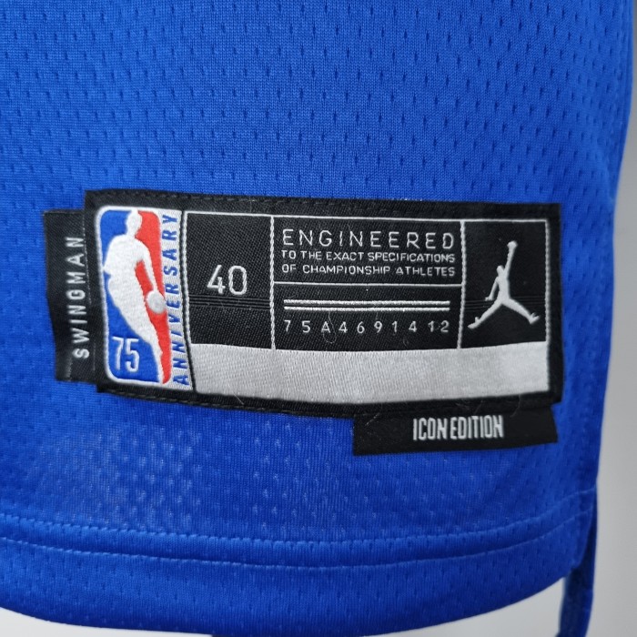 Derrick Rose New York Knicks 75th Anniversary Swingman Jersey Blue