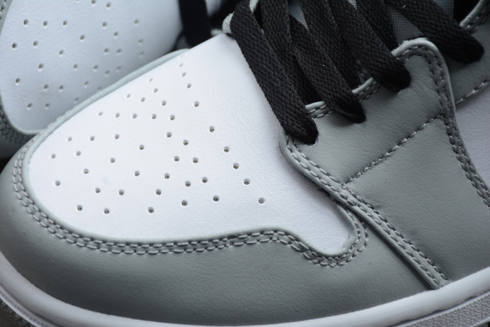 Air Jordan 1 Mid Light Smoke Grey White Black 554724-092