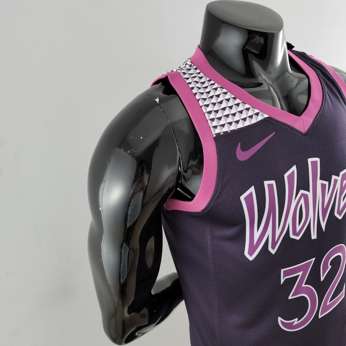 Karl-Anthony Towns Minnesota Timberwolves Swingman Jersey Black and Purple