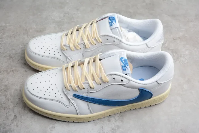 Travis Scott x Fragment x Air Jordan 1 Low Cream White Blue TS CQ3277-100