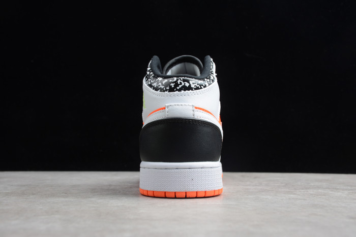 Air Jordan 1 Mid Notebook GS Yellow Orange Leather 554725-870