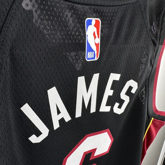 Miami Heat Kids Jersey Black 22/23 JAMES No. 6 James