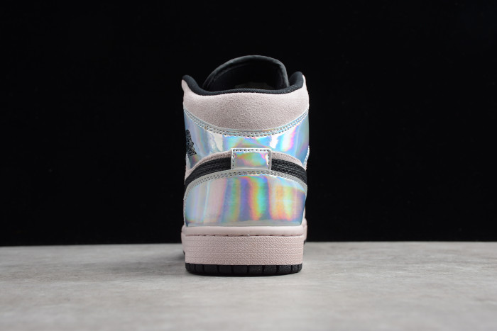 Air Jordan 1 Mid Iridescent Shoe Rose Black BQ6472-602