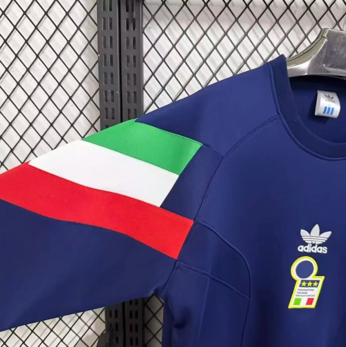 2025 Italian navy long sleeve padded sweater S-4XL