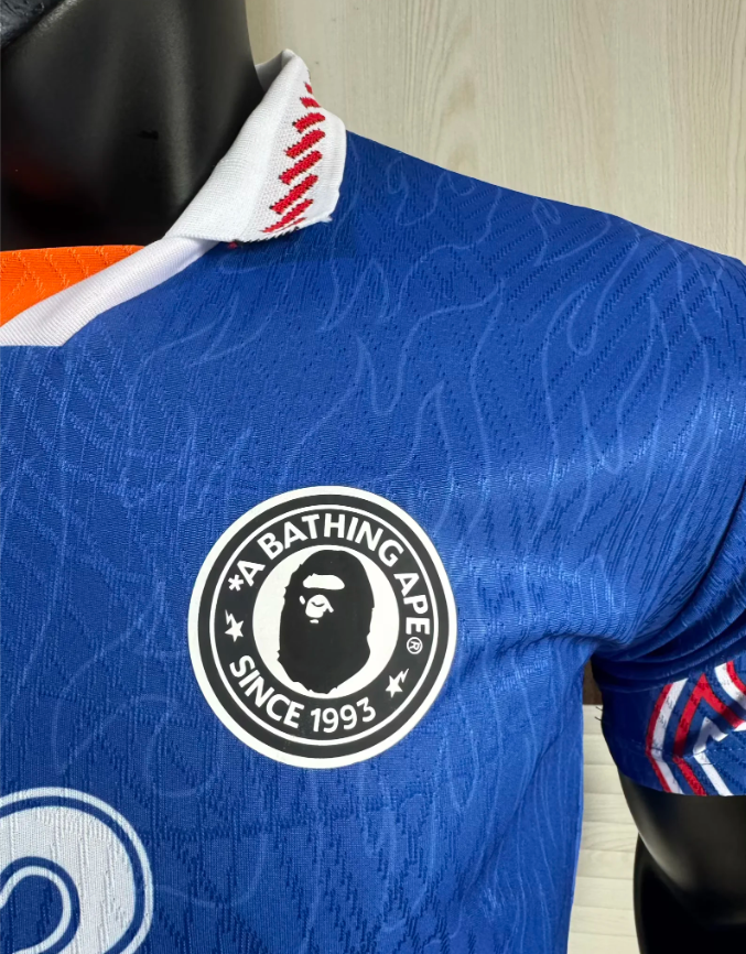 BAPE x adidas 93 Anniversary Blue Soccer Jersey - Limited Edition Streetwear Football Shirt