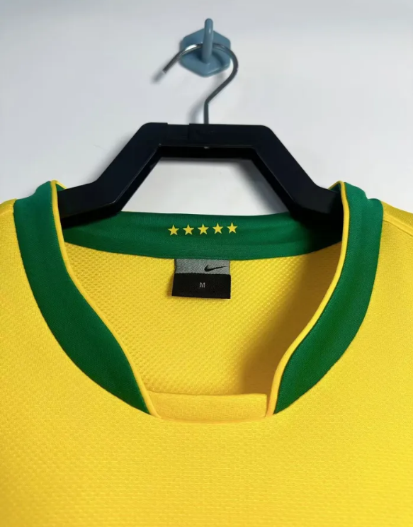 Brazil Home Retro Long Sleeve Jersey 2006
