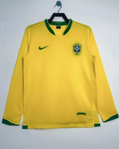 Brazil Home Retro Long Sleeve Jersey 2006